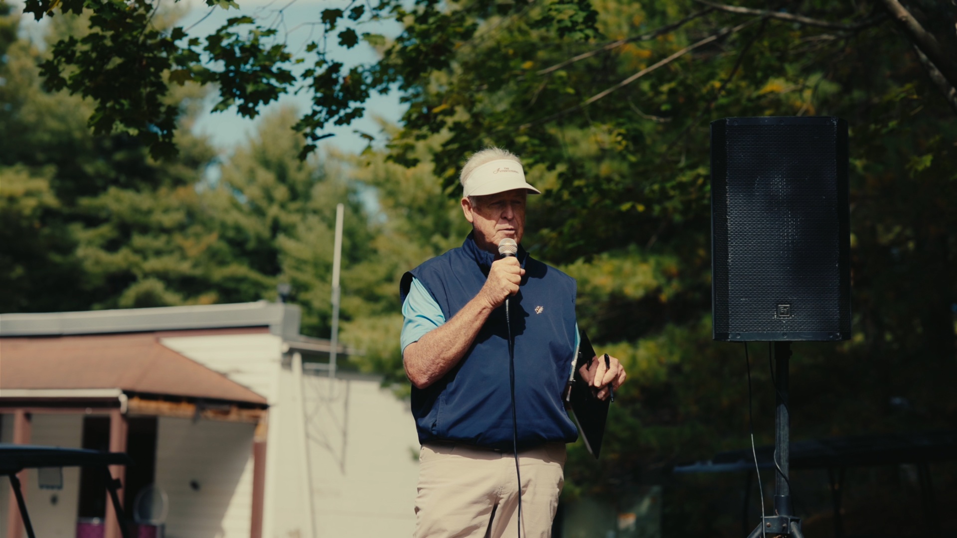 Tournament organizer welcoming guests