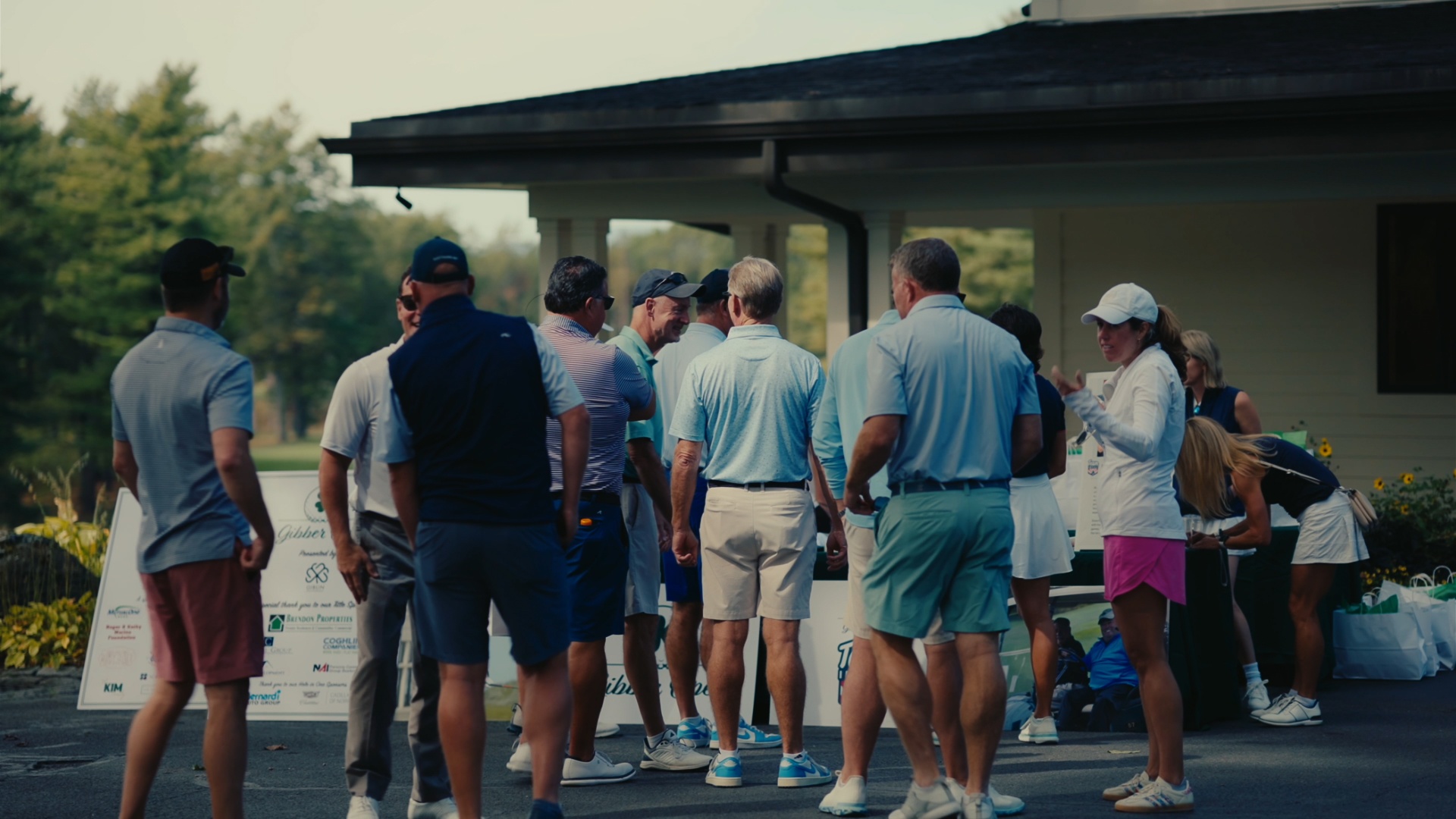 Players gathering before tee-off